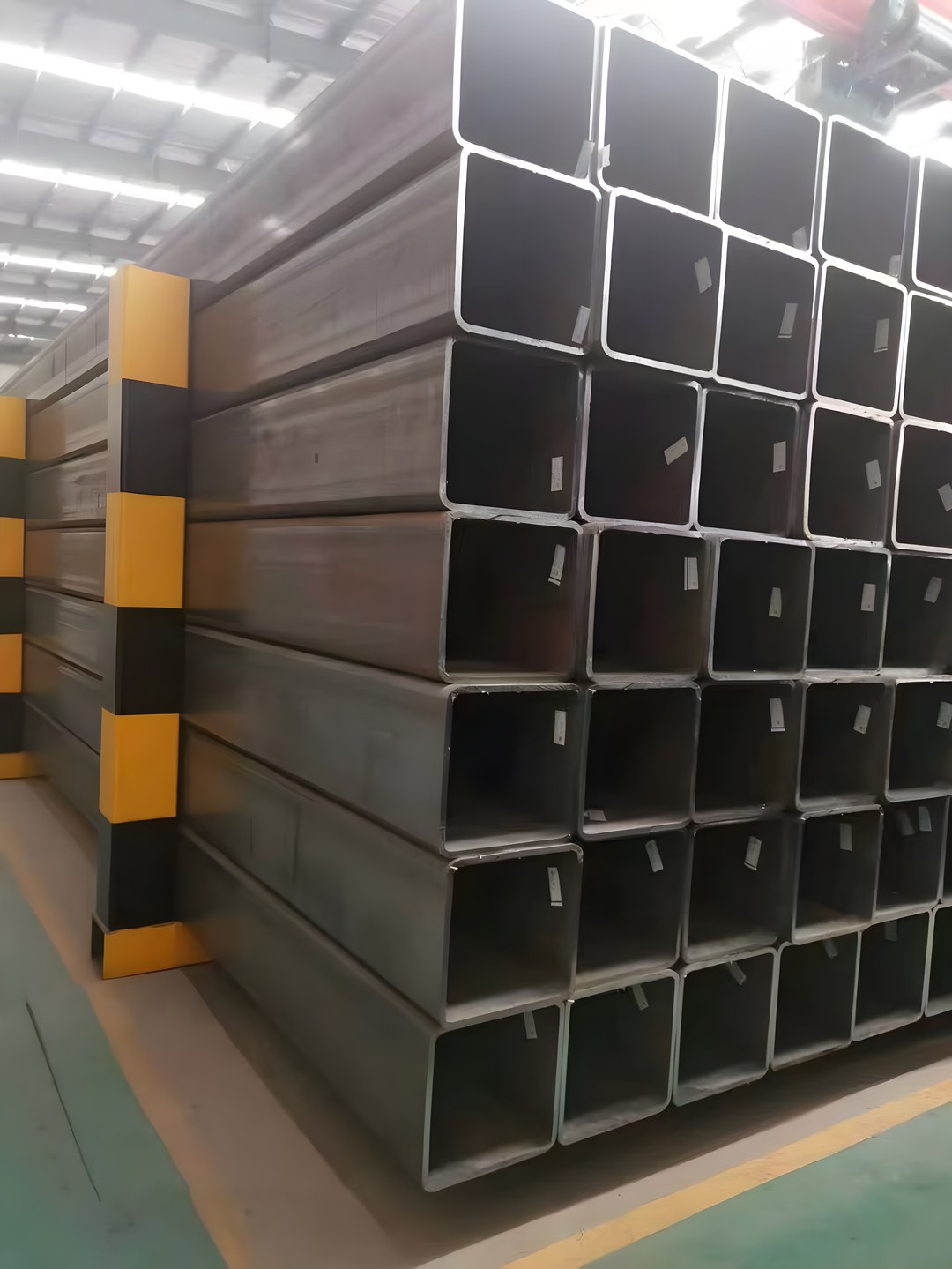 Large square tubes, close view