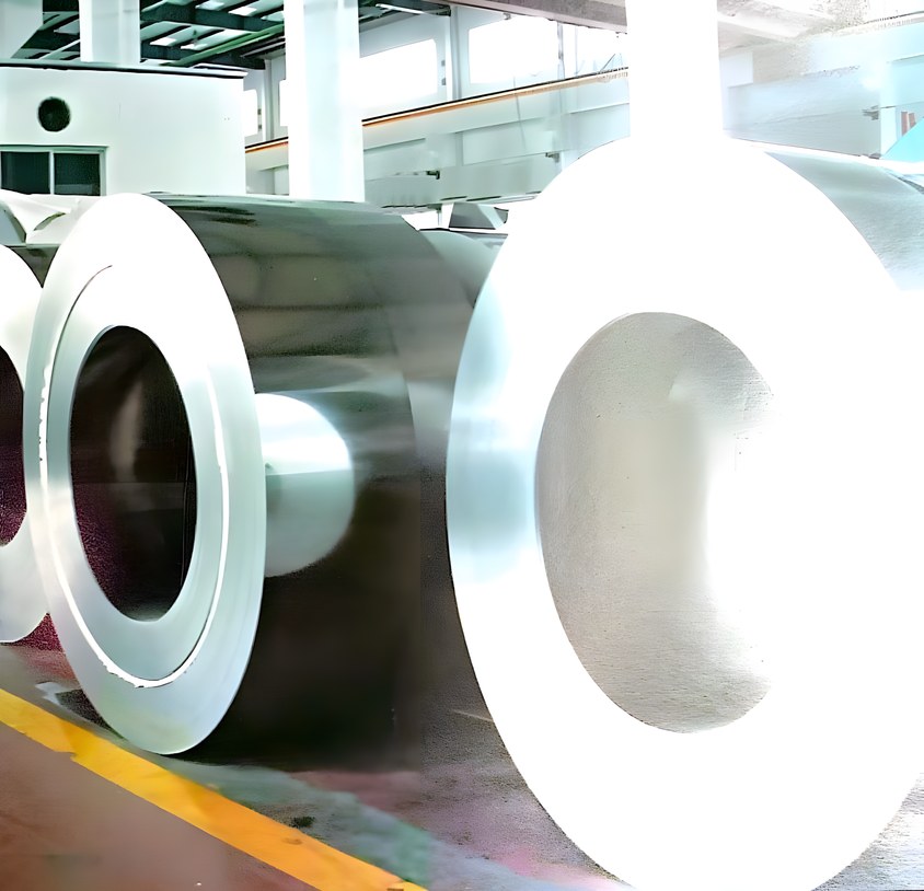 Automotive steel coils in the stockyard